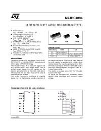 Datasheet M74HC4094B1R manufacturer STMicroelectronics